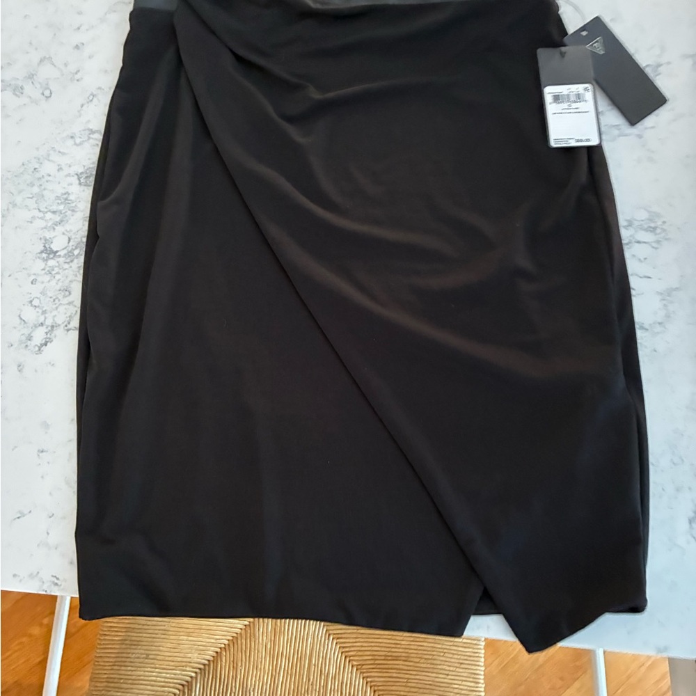 NWT Guess szS Black Wrap Pencil Skirt Knee-Length